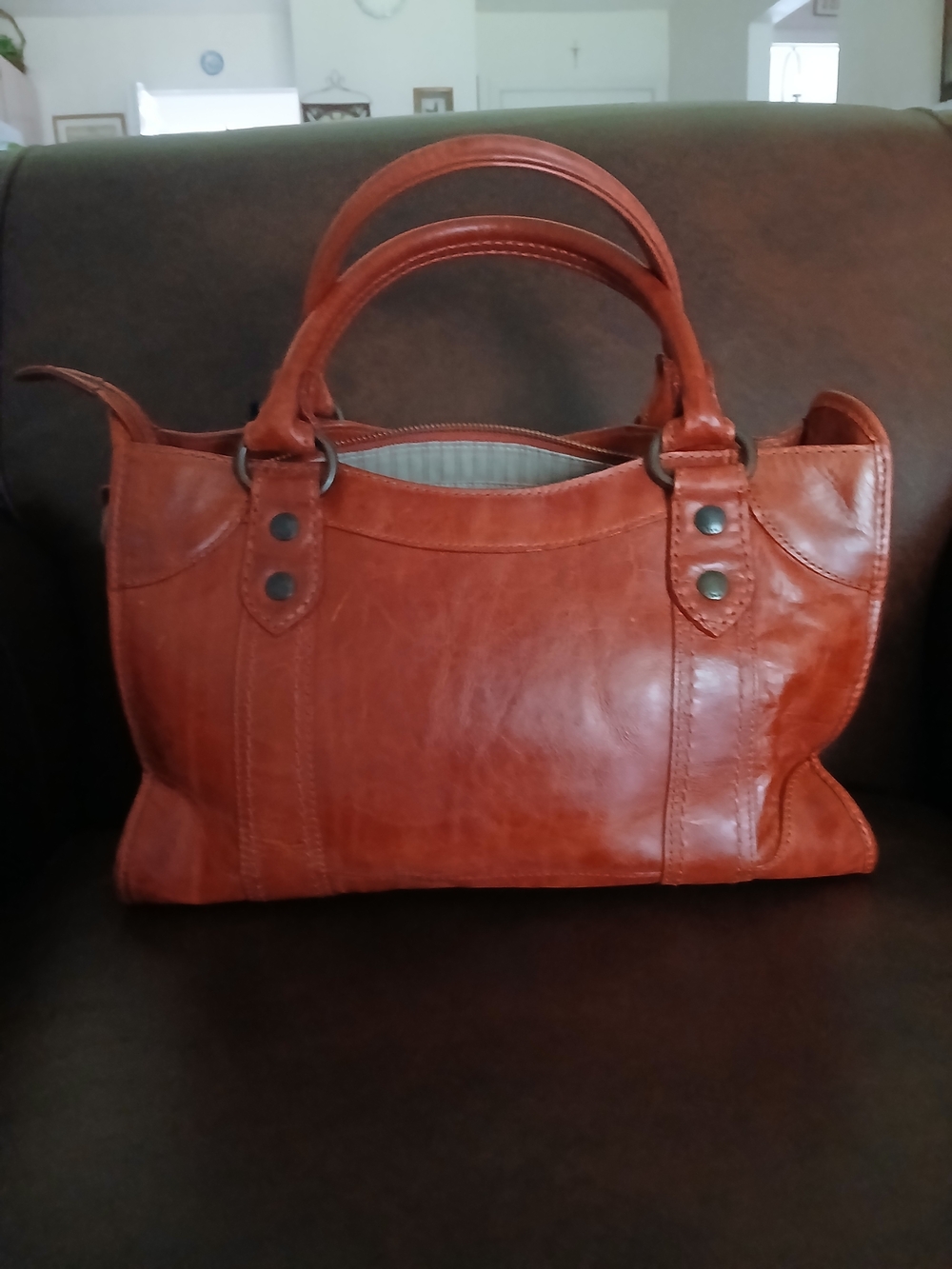Frye Burnt Orange Leather Satchel NWT - Picture 3 of 7